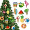 Summer Tree Ornaments Wood Hanging Decoration Beach Wooden Slices Christmas Winter Tree Ornaments with String for Luau Hawaiian Party Supplies(Cute Style, 30 Pieces)